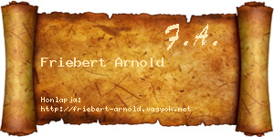 Friebert Arnold névjegykártya